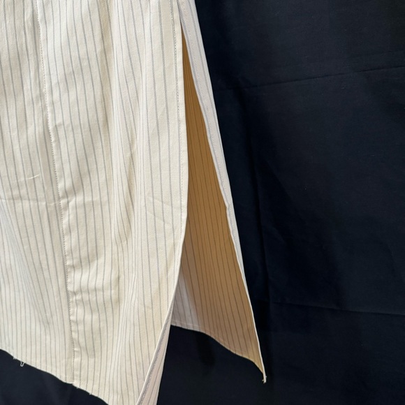 NWT ZARA Beige Vertical Striped Skirt with Single Pocket Double Side Slit Skirt - Picture 5 of 13
